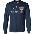 Autism T-Shirt Faith Hope Love Heart Puzzle Piece Awareness Day Gift Tee Shirts CustomCat