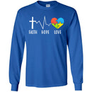 Autism T-Shirt Faith Hope Love Heart Puzzle Piece Awareness Day Gift Tee Shirts CustomCat