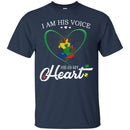 Autism T-Shirt I Am His Voice He Is My Heart Puzzle Piece Awareness Day Gift Tee Shirts CustomCat