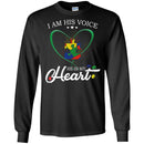 Autism T-Shirt I Am His Voice He Is My Heart Puzzle Piece Awareness Day Gift Tee Shirts CustomCat
