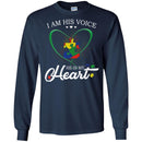 Autism T-Shirt I Am His Voice He Is My Heart Puzzle Piece Awareness Day Gift Tee Shirts CustomCat