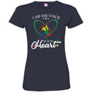 Autism T-Shirt I Am His Voice He Is My Heart Puzzle Piece Awareness Day Gift Tee Shirts CustomCat