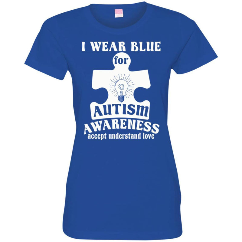 Autism T-Shirt I Wear Blue For Autism Awareness Accept Understand Love Awareness Day Gift Tee Shirts CustomCat