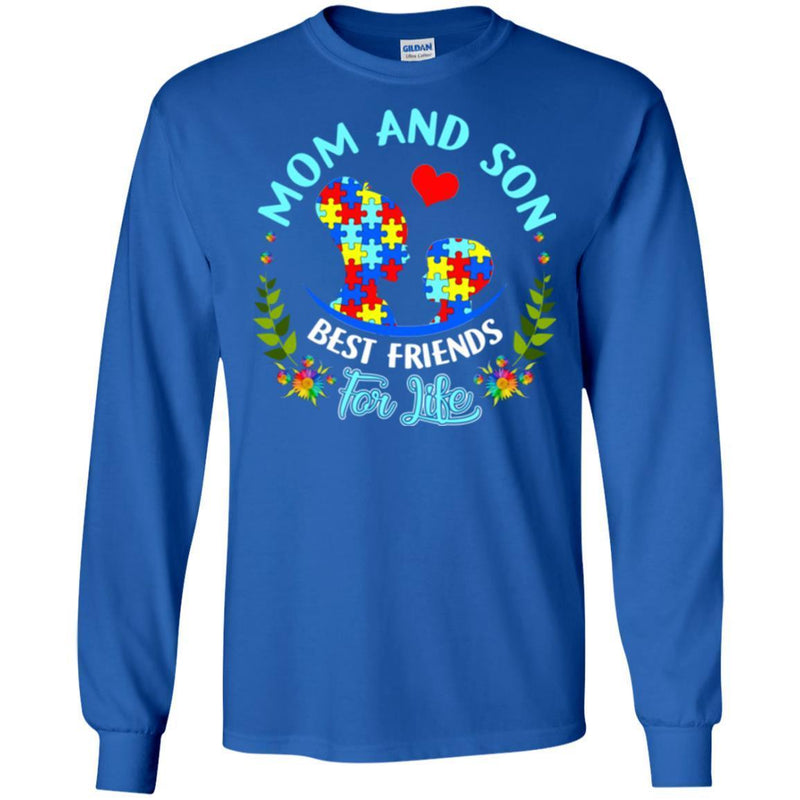Autism T-Shirt Mom And Son Best Friends For Life Cute Mother Awareness Heart Tee Shirt CustomCat