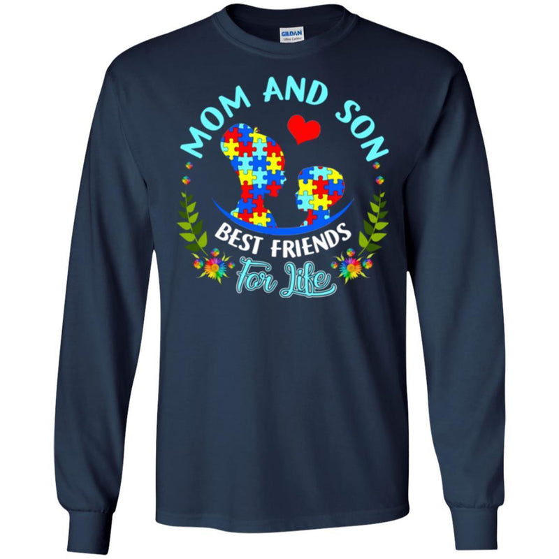 Autism T-Shirt Mom And Son Best Friends For Life Cute Mother Awareness Heart Tee Shirt CustomCat