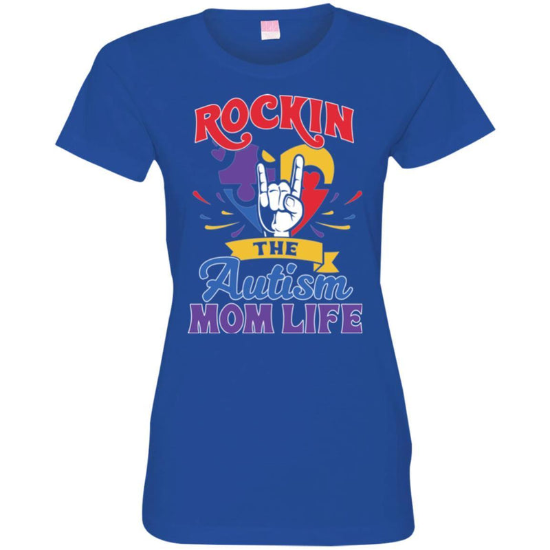 Autism T-Shirt Rockin The Autism Mom Life Awareness Day Gift Tee Shirts CustomCat