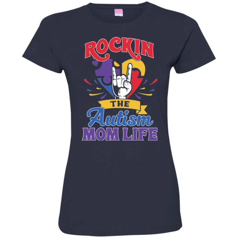 Autism T-Shirt Rockin The Autism Mom Life Awareness Day Gift Tee Shirts CustomCat