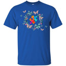 Autism T-Shirt The Pieces Fit Flowers Butterfly Autism Awareness Gift Tees Shirts CustomCat