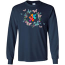 Autism T-Shirt The Pieces Fit Flowers Butterfly Autism Awareness Gift Tees Shirts CustomCat