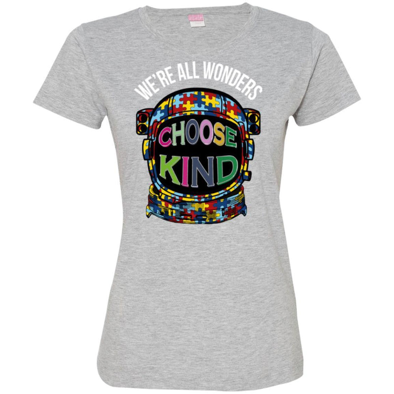 Autism T-Shirt We're All Wonders Choose Kind Puzzle Piece Awareness Day Gift Shirts CustomCat