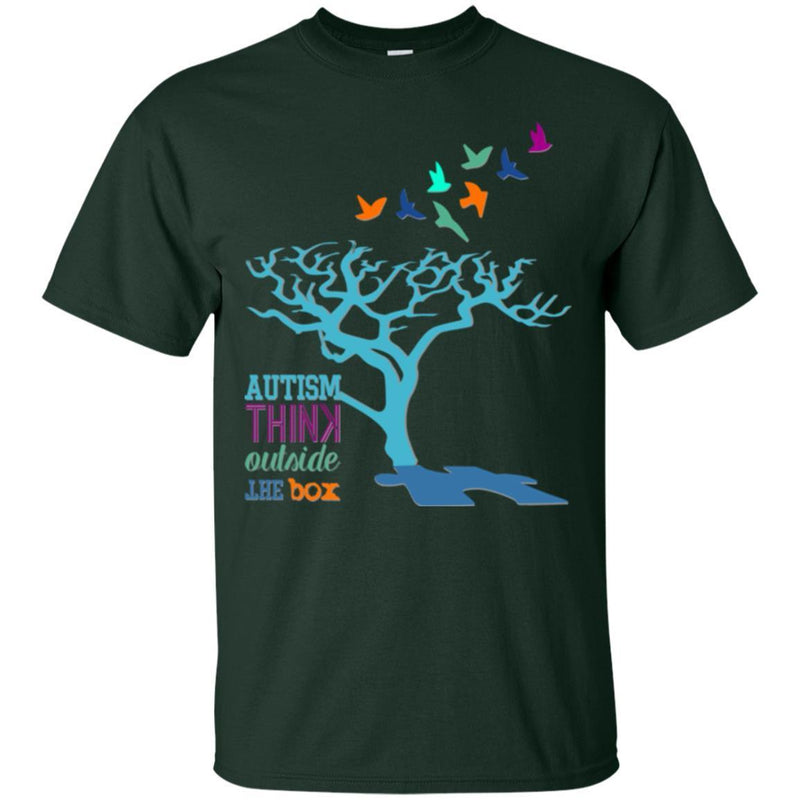 Autism Think Outside The Box T Shirt Autism Awareness Ribbon Funny Tees Autism Day Shirts CustomCat