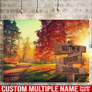 Autumn Road Color Personalized Multi-Names Canvas Family - CANLA75 - CustomCat