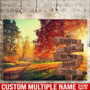 Autumn Road Color Personalized Multi-Names Canvas Family - CANLA75 - CustomCat
