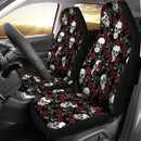 Awesome Skull Hide Under Rose Car Seat Covers (Set Of 2)