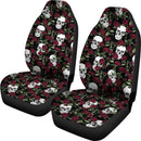 Awesome Skull Hide Under Rose Car Seat Covers (Set Of 2)