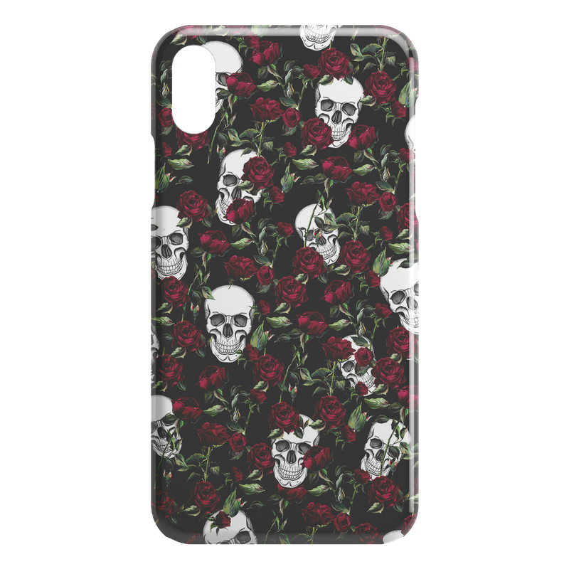 Awesome Skull Hide Under Rose Skull iPhone Case teelaunch