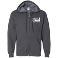 B & J Black Queen Embroidered Gildan Zip Up Hooded Sweatshirt CustomCat