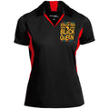 B & J Educated Black Queen Embroidered Sport-Tek Ladies' Colorblock Performance Polo Shirt CustomCat