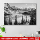 Back And White Sunset View Over Lake And Mountain Range Canvas Wall Art Family - CANLA75 - CustomCat