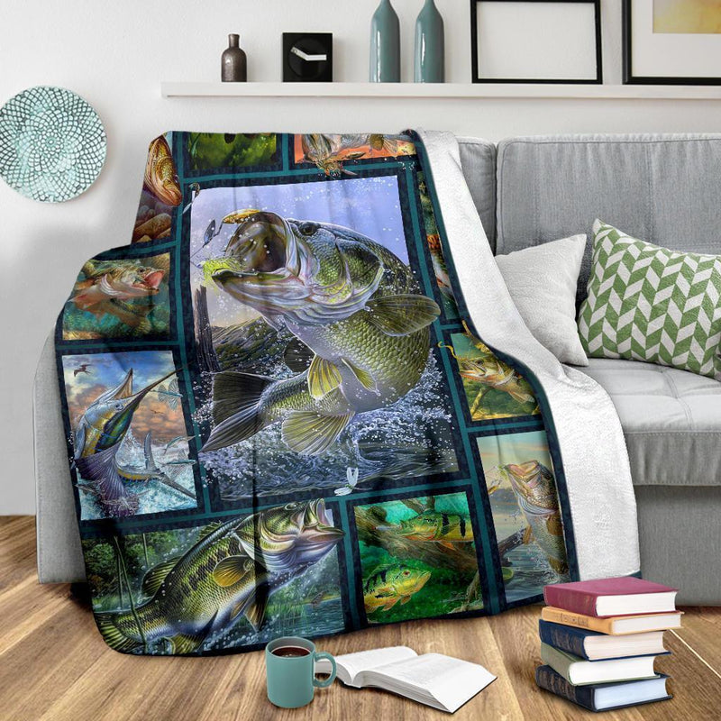 Bass Fishing 3D Fleece Blanket interestprint