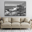Beach Mountain Range Multi Names Premium Canvas Crossroads Personalized Canvas Wall Art Black And White, Family Street Sign Family Name Art Family - CANLA75 - CustomCat