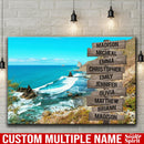 Beach Mountain Range Multi Names Premium Canvas Crossroads Personalized Canvas Wall Art - Family Street Sign Family Name Art Canvas For Home Family - CANLA75 - CustomCat