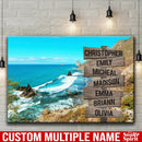 Beach Mountain Range Multi Names Premium Canvas Crossroads Personalized Canvas Wall Art - Family Street Sign Family Name Art Canvas For Home Family - CANLA75 - CustomCat