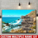 Beach Mountain Range Multi Names Premium Canvas Crossroads Personalized Canvas Wall Art - Family Street Sign Family Name Art Canvas For Home Family - CANLA75 - CustomCat