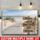 Beach Ocean Scenery Multi Names Premium Canvas Crossroads Personalized Canvas Wall Art - Family Street Sign Family Name Art Canvas For Home Decor Custom Family - CANLA75 - CustomCat