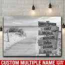 Beach Ocean Scenery Multi Names Premium Canvas Crossroads Personalized Canvas Wall Art - Family Street Sign Family Name Art Canvas For Home Decor Custom Family - CANLA75 - CustomCat