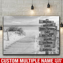 Beach Ocean Scenery Multi Names Premium Canvas Crossroads Personalized Canvas Wall Art - Family Street Sign Family Name Art Canvas For Home Decor Custom Family - CANLA75 - CustomCat
