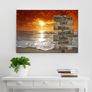 Beach Ocean Sunset Multi Names Premium Canvas Crossroads Personalized Canvas Wall Art, Family Street Sign Family Name Art Canvas For Home Decor Custom Canvas Family - CANLA75 - CustomCat