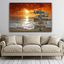 Beach Ocean Sunset Multi Names Premium Canvas Crossroads Personalized Canvas Wall Art, Family Street Sign Family Name Art Canvas For Home Decor Custom Canvas Family - CANLA75 - CustomCat