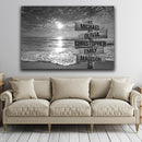 Beach Ocean Sunset Multi Names Premium Canvas Crossroads Personalized Canvas Wall Art, Family Street Sign Family Name Art Canvas For Home Decor Custom Family - CANLA75 - CustomCat