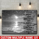 Beach Ocean Sunset Multi Names Premium Canvas Crossroads Personalized Canvas Wall Art, Family Street Sign Family Name Art Canvas For Home Decor Custom Family - CANLA75 - CustomCat