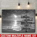 Beach Ocean Sunset Multi Names Premium Canvas Crossroads Personalized Canvas Wall Art, Family Street Sign Family Name Art Canvas For Home Decor Custom Family - CANLA75 - CustomCat