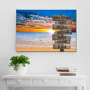 Beach Ocean Sunset Multi Names Premium Canvas Crossroads Personalized Canvas Wall Art, Family Street Sign Family Name Art Canvas For Home Decor Custom Family - CANLA75 - CustomCat