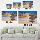 Beach Ocean Sunset Multi Names Premium Canvas Crossroads Personalized Canvas Wall Art, Family Street Sign Family Name Art Canvas For Home Decor Custom Family - CANLA75 - CustomCat