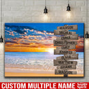Beach Ocean Sunset Multi Names Premium Canvas Crossroads Personalized Canvas Wall Art, Family Street Sign Family Name Art Canvas For Home Decor Custom Family - CANLA75 - CustomCat