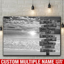 Beach Ocean Sunset Multi Names Premium Canvas Crossroads Personalized Canvas Wall Art, Family Street Sign Family Name Art Canvas For Home Decor Custom Family - CANLA75 - CustomCat