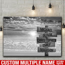 Beach Ocean Sunset Multi Names Premium Canvas Crossroads Personalized Canvas Wall Art, Family Street Sign Family Name Art Canvas For Home Decor Custom Family - CANLA75 - CustomCat