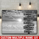 Beach Ocean Sunset Multi Names Premium Canvas Crossroads Personalized Canvas Wall Art, Family Street Sign Family Name Art Canvas For Home Decor Custom Family - CANLA75 - CustomCat