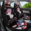 Beautiful Autism Baby Elephant With Flower Car Seat Covers (Set Of 2) interestprint