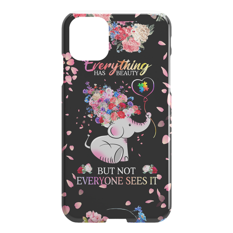 Beautiful Autism Baby Elephant With Flower iPhone Case teelaunch