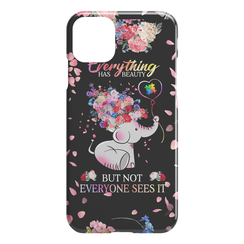 Beautiful Autism Baby Elephant With Flower iPhone Case teelaunch