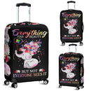 Beautiful Autism Baby Elephant With Flower Luggage Cover interestprint