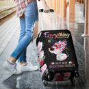 Beautiful Autism Baby Elephant With Flower Luggage Cover interestprint