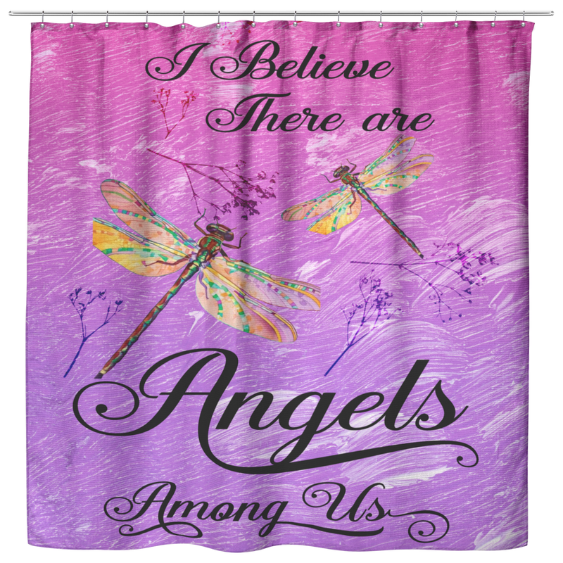 Beautiful Dragonfly Shower Curtains I Believe There Are Angels Among Us Bathroom Decor
