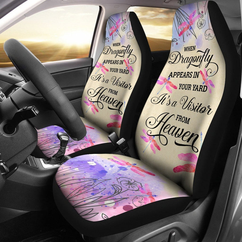 Beautiful Dragonfly Visitor From Heaven Car Seat Covers (Set Of 2)
