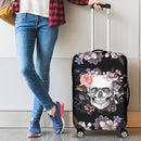 Beautiful Skull With Multi Style Flower Printed On Luggage Cover interestprint